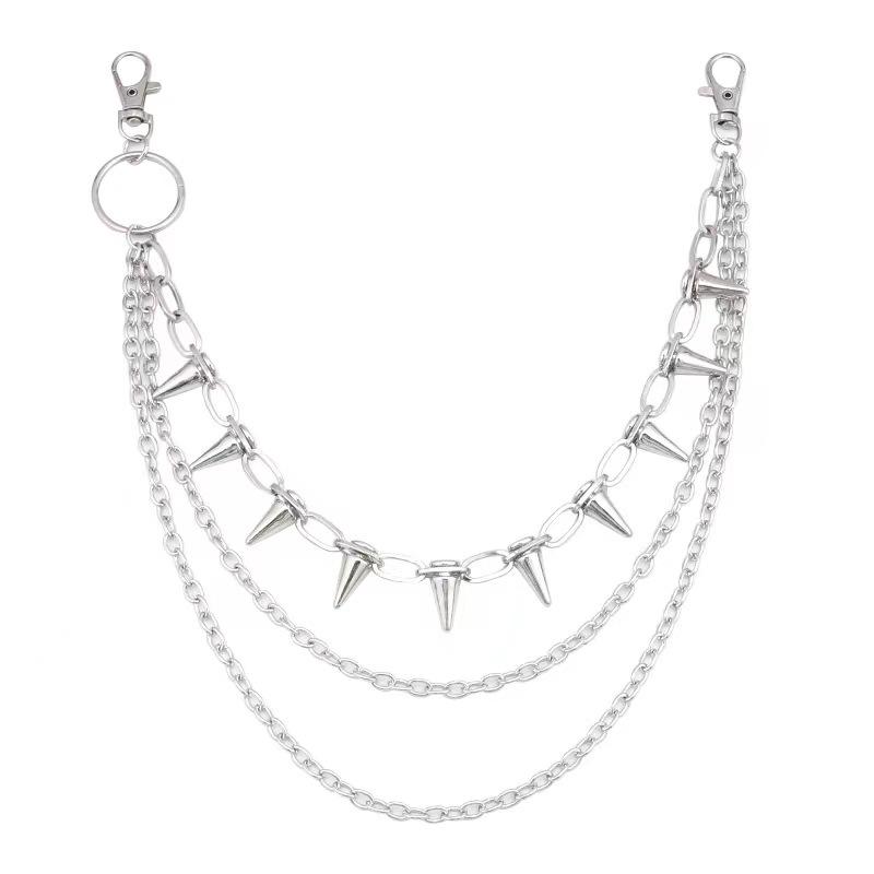 Corrente de Calça com Rebites Europeia da Moda - Acessório de Joia para Cintura Punk Hip Hop Metal