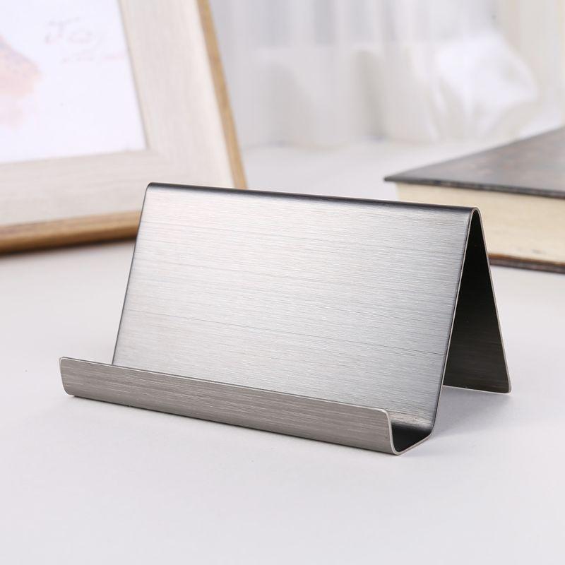 Stainless Steel Business Card Holder Desktop Card Display Rack Organizer for Office