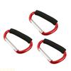 3Pcs Aluminum Alloy D-Shaped Carabiner Sponges Shopping Hook Large Stroller Clip Mountaineering Buckles - Shopping Cart Gripper