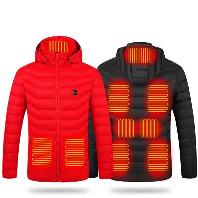 Men's Dual-Control USB Heated Cotton Coat with Nine-Zone Electric Heating