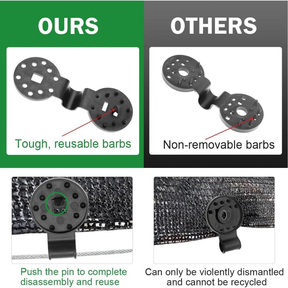 10 PCS Shade Cloth Clips-Round Plastic Sun Shade Clip,Shade Cloth Heavy Duty Lock Grip for Sun Shade Net,Gardening Shade Cloth,Anti Netting Windproof