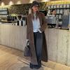 Wildleder Reversmantel Damen Winddicht und Warm Gerader Röhrenmantel Elegant Britischer Stil Pendler Oberbekleidung Herbst/Winter 2025