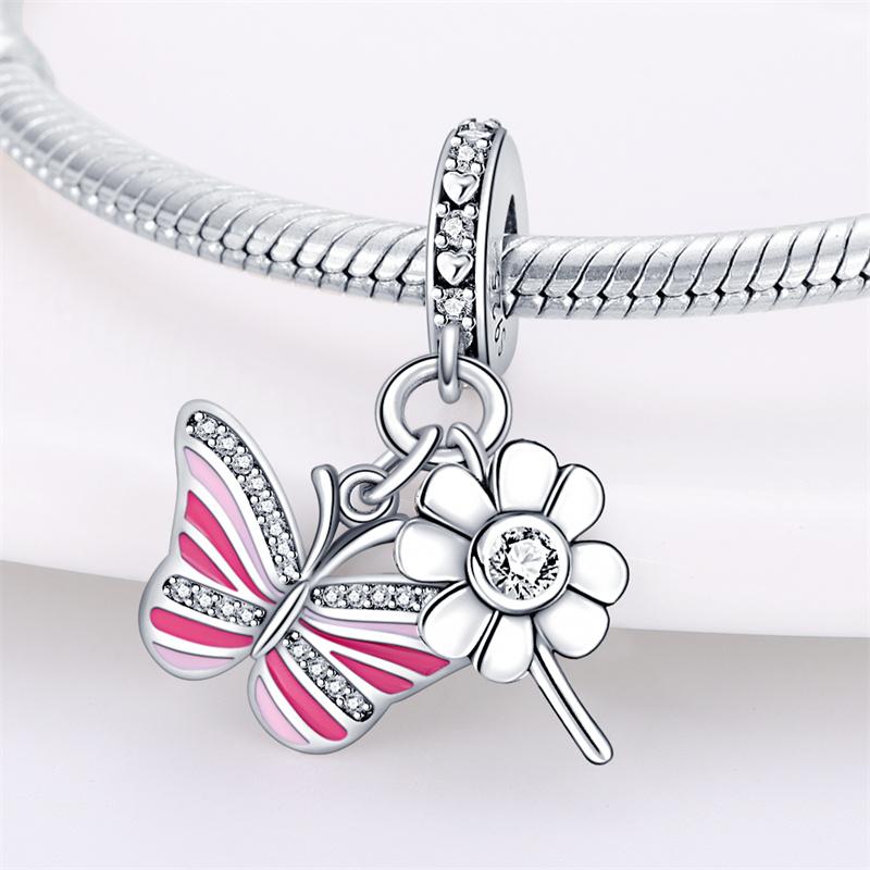 New Copper Color Colorful Flower Of Hope Series Charm Fit Pan Bracelet Diy Bead Women Jewelry Gift Original