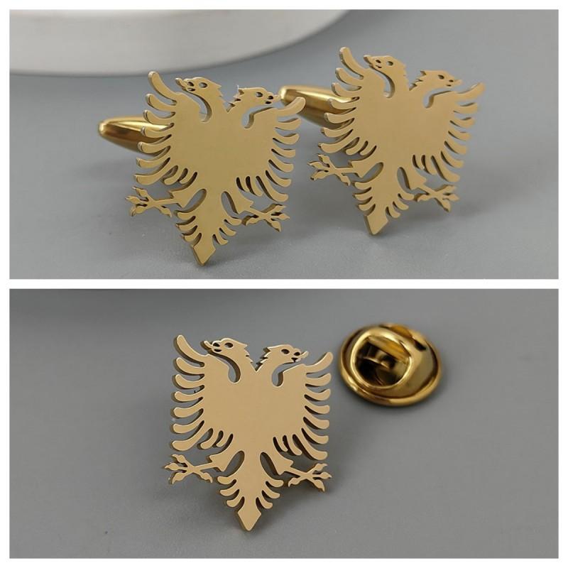 Double Headed Eagle Brooch Cufflinks Retro Versatile Men's Suit Coat Accessories