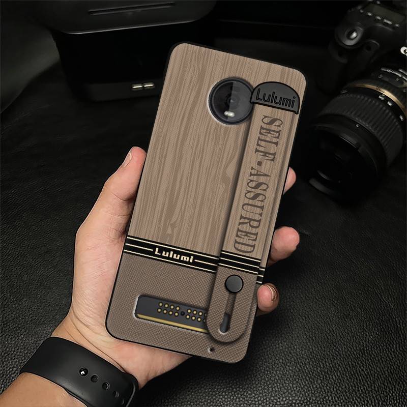 Simple Wrist Strap Phone Case For MOTO Z4 Play Fashion Design Back Cover Plain Color Personality Dirt-resistant Commerce