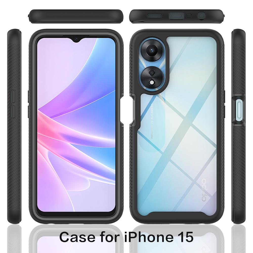 2 in 1 Hybrid Armor Shockproof Phone Case For OPPO A78 5G CPH2483 CPH2495 TPU Plastic Frame Transparent Acrylic Cover Fundas