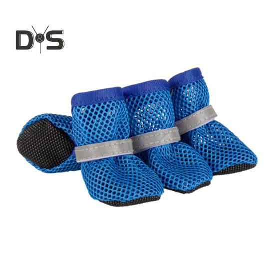 

4 шт. обувь для собак, дышащая обувь для домашних животных, уличные пинетки для собак, летние, популярные, защита для лап собак, для прогулок, бега, бега XL синий