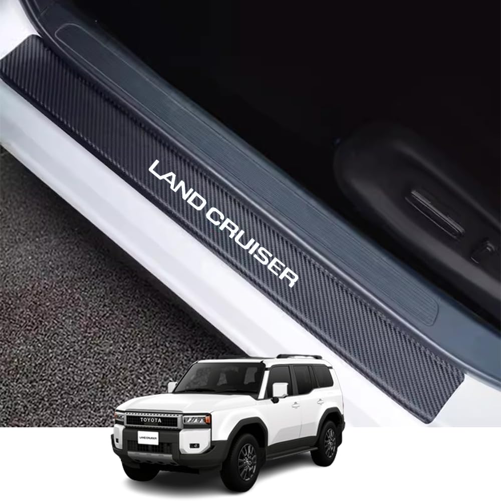 

Kakash Внешняя накладка на порог из искусственной кожи Защита от царапин и легкая установка Комплект из 4 штук Совместим с новым Land Cruiser 250 250 белый