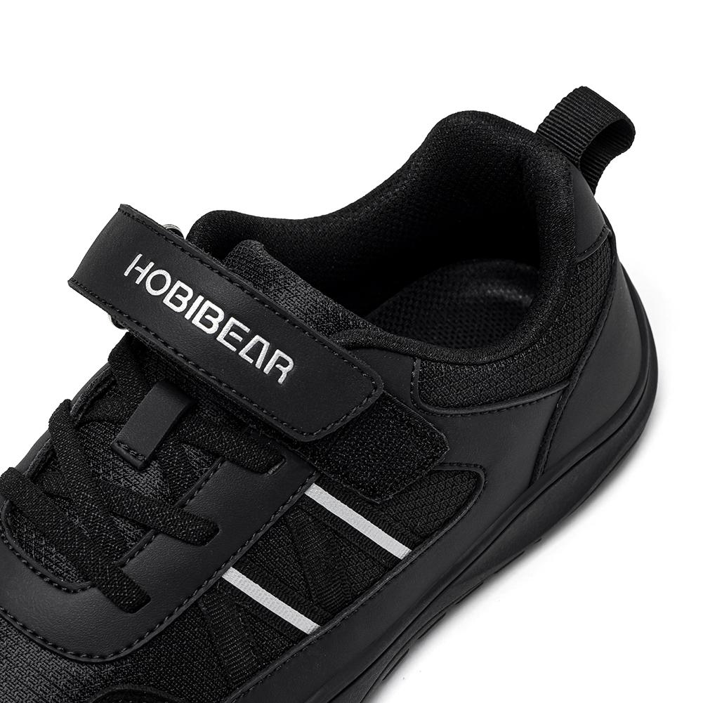 HOBIBEAR Buty dla starszych dzieci Szerokie Barefoot Zapięcia na rzepy Sneakersy ze sztucznej skóry Lekkie Zero Drop Buty do chodzenia