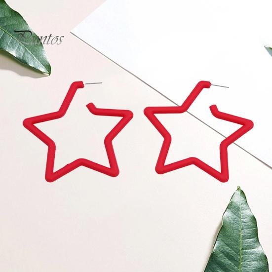 1 Paar übertriebene hohle Sternform-Ohrstecker, Bonbonfarben, Acryl-Ohrstecker, Modeschmuck, Zubehör, Geschenk