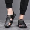 Fashion Fashion Comfortable Men's Sandals Solid Color Open Toe Mens Leather Sandals Summer New Slippers Beach for Male Leather Footwear