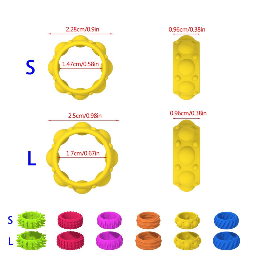 Children Sensory Activity Rings Calming Toy for Stress Relief and Anxiety Novelty Silicone Rings Gadget Textured