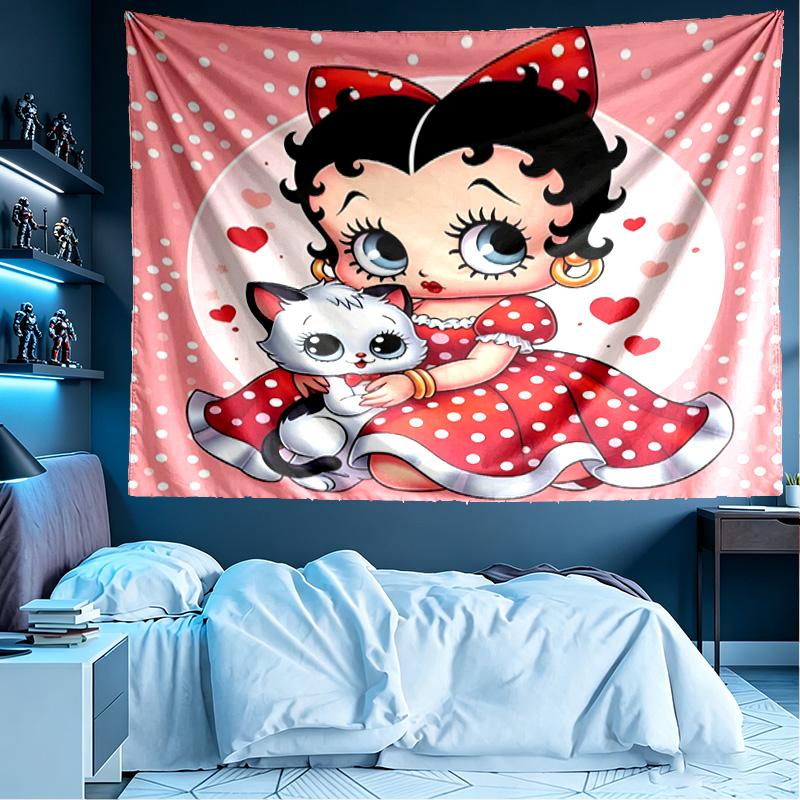 Betty Boop Print Tapestry, Lightweight Wall Hanging, for Bedroom, Dorm, Living Room, Home Art Decor - Birthday Christmas Gift for Friends