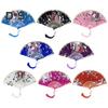 Chinese Style Flower Folding Fan with Tassels Portable Summer Hand Held Cooling Fan Decoration Dance Performance Props Party Costume Accessories