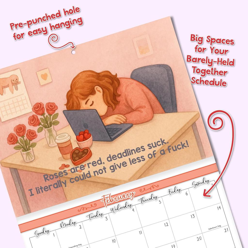 Meetings That Could’ve Been Emails: 2026 Wall Calendar | Sarcastic Funny Office Work Humor Swear Calendar 12"x8"