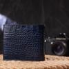 Stylová pánská dvousložková peněženka vyrobená z pravé texturované kůže s krokodýlím embosováním CANPELLINI Purse 21580 Blue