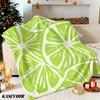 Lime Slices Winter Summer Flannel Blanket Throw Fleece Soft Fuzzy Plush Cozy Fleece Blankets for Sofa Ideal Gifts