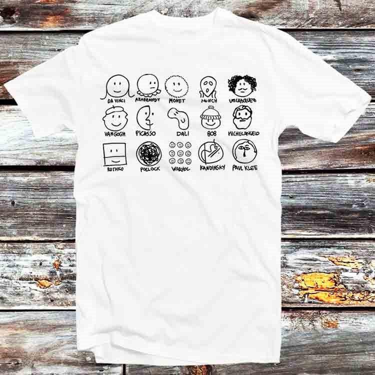 

All Famous Artists Bob Dali Picasso Van Gogh Da Vinci Monet T Shirt B1361 L