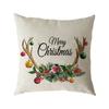 Santa Claus Pillow Case Snowman Color Ball Christmas Wreath Linen Pillow