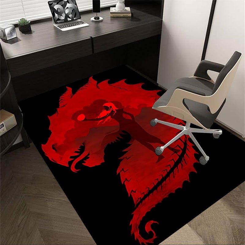 

1pc Fire and Blood Office Carpet Chair Mats, Home Decor Mat | Fantasy Theme Mat | Durable Mat, Dragon DecorB24 60cm by 90cm