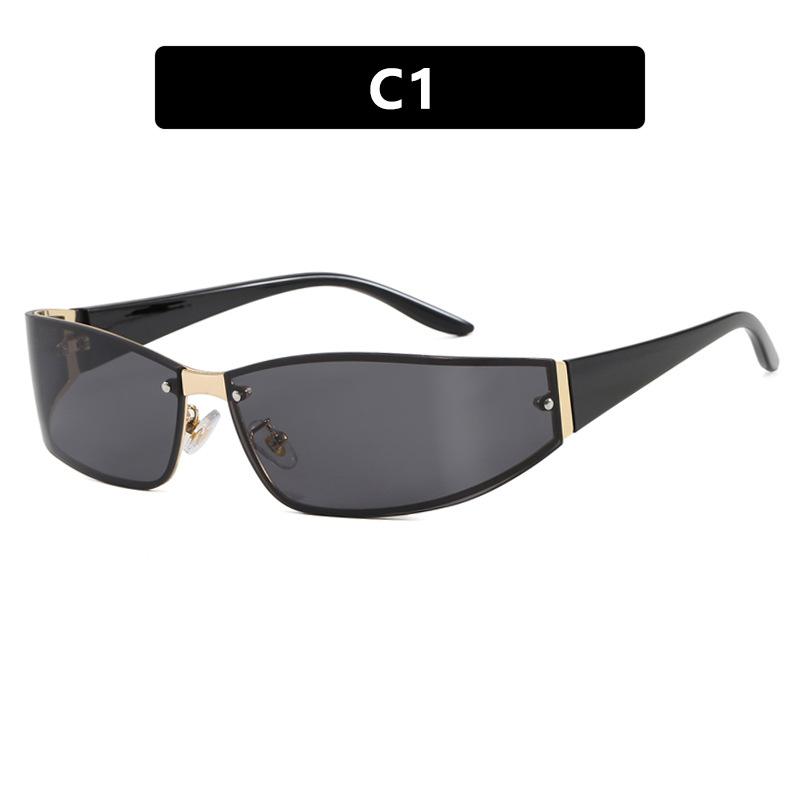YK frameless riveted sunglasses new technology street show sunglasses fashion European and American sunglasses