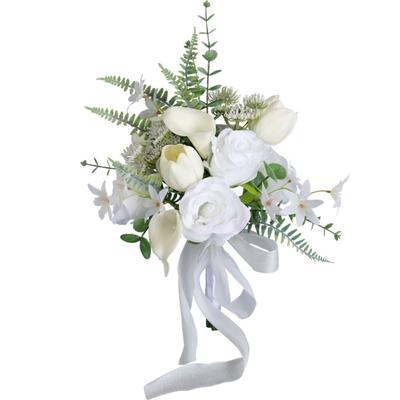 Hochzeitssträuße Brautsträuße Weiße Künstliche Blumen für Braut, Hochzeitsdekorationen, Zeremonie, Jahrestag