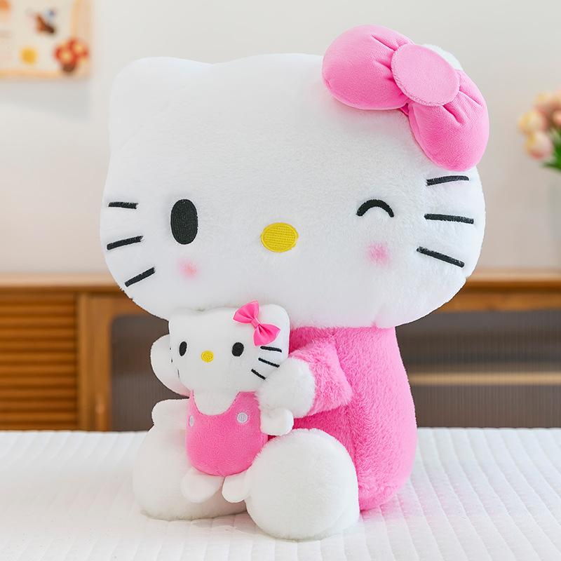 60cm Kawaii KT Cat Plush Toy Sanrio Stuffed Doll Hello Kitty Plush Doll Gift for Kids Birthday Present Sale Stuffed Dolls