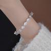 PANJBJ 925 Sterling Silver Irregular Geometry Texture Bangle Bracelet for Women Girl Minimalism Jewelry Gift Dropshipping