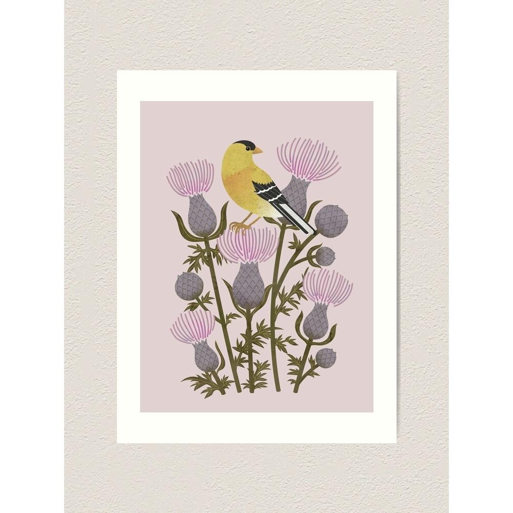 Goldfinch on thistle tapestry 75x100 чёрный