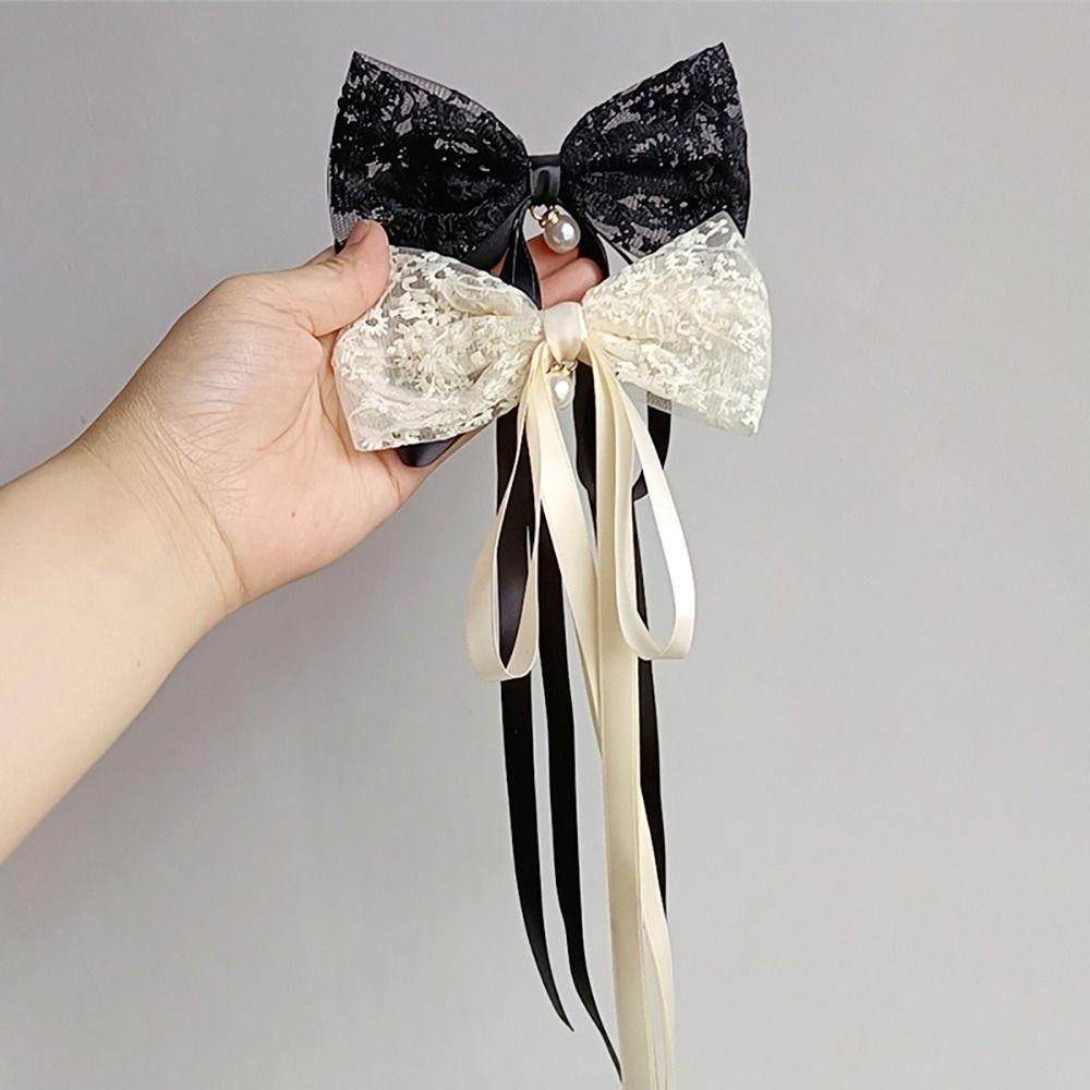 Korean Style Bowknot Hair Clips Lace Girls Headwear Elegant Bowknot Barrette  Girls