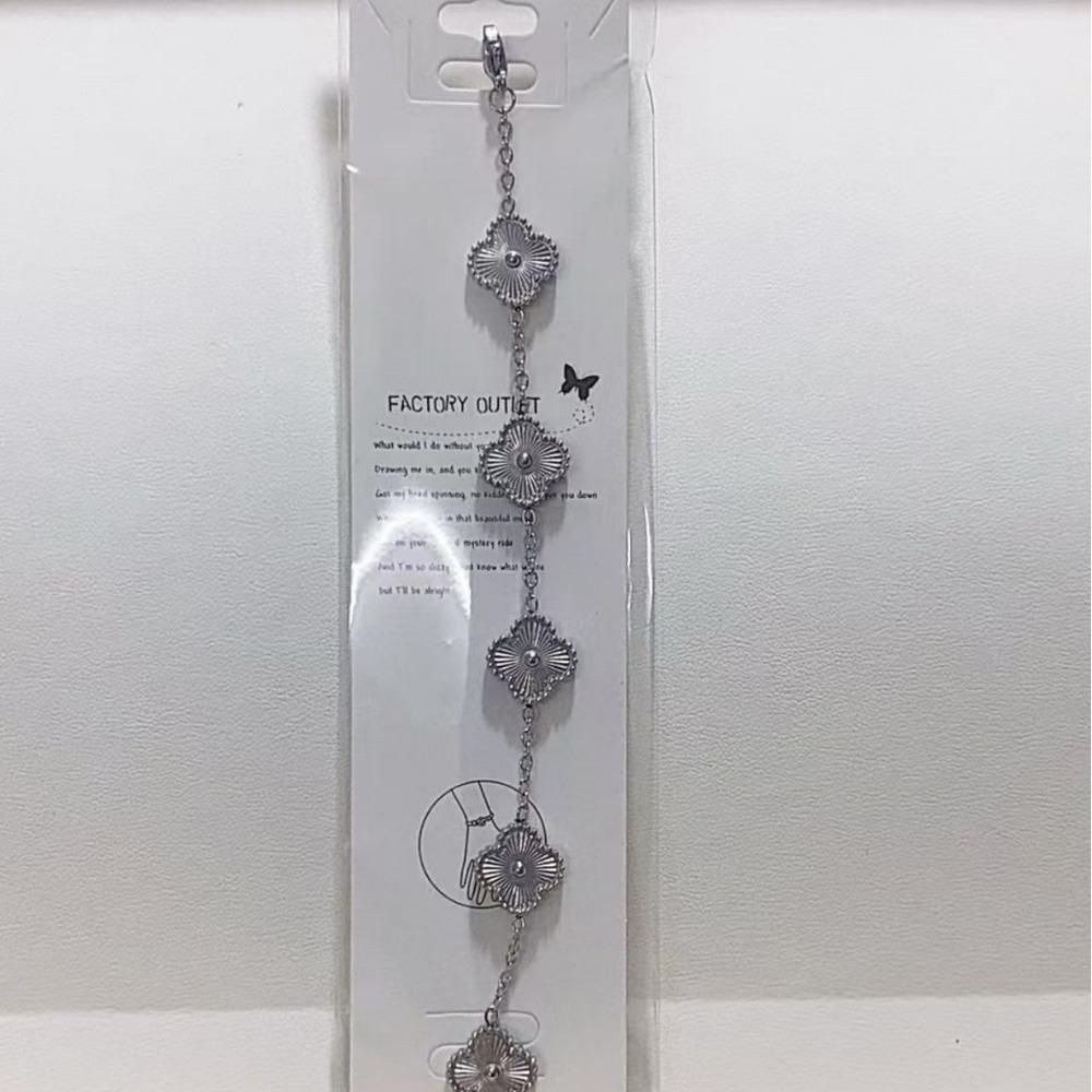 High-grade Non-fading Titanium Steel Bracelet Double-sided 18k Clip Flower Lucky Four-leaf Clover Shell Bracelet