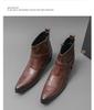 Men's Pointed Toe High-top Chelsea Boots – Large Size British Style Leather Casual Shoes