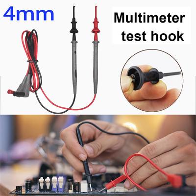 2pcs Probe Hook 4mm Banana Jack Telescopic Spring Damage Test Hook High Voltage Multimeter Test Probe Hook Electrical Hand Tools
