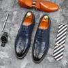 Handmade Men Oxford Shoes Business Leather Shoes Pointed Toe Brogue Dress Shoes Office Comfortable Casual Shoe Lace-Up Men Shoe