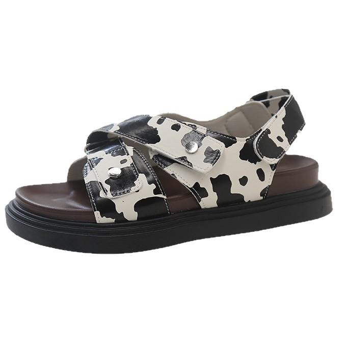 Velcro platform open-toed sandals women's summer new fashion versatile casual soft-soled beach Roman shoes