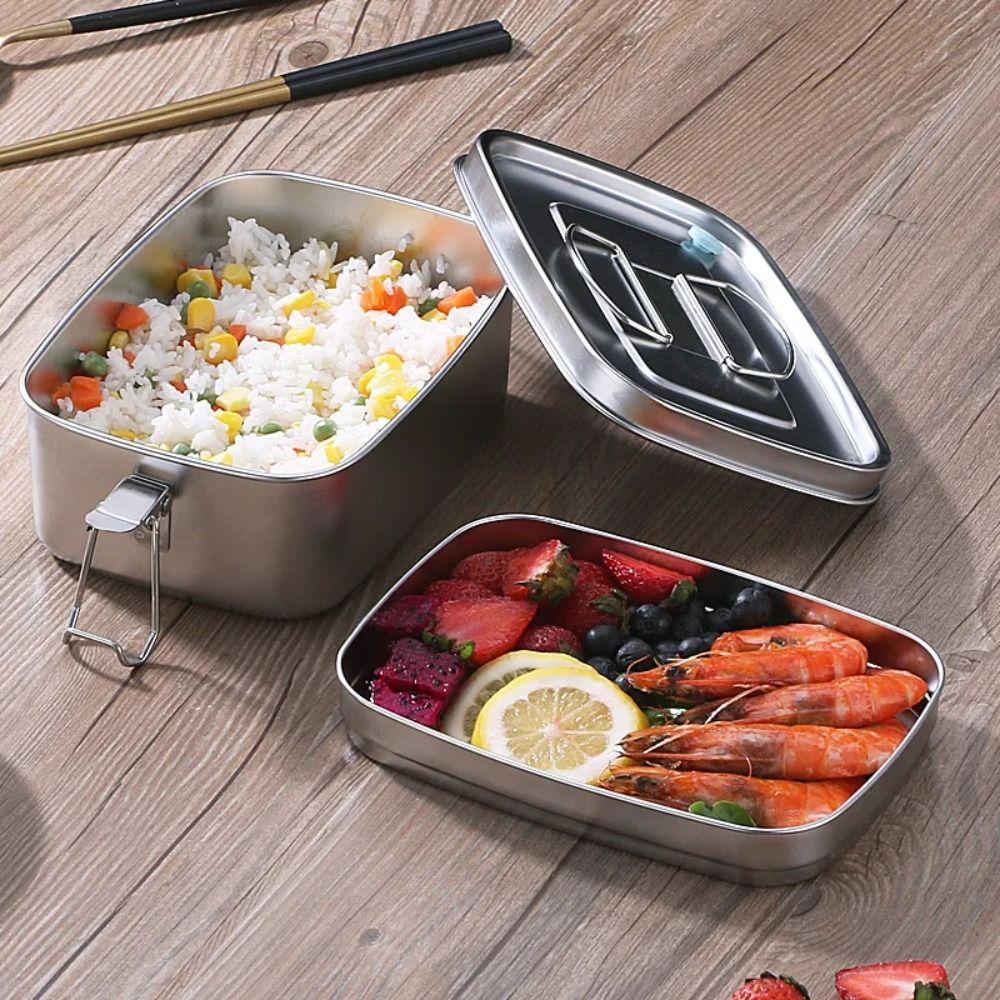 Leakproof Cover Stainless Steel Lunch Box 304 Stainless Steel Portable Food Container  School