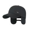 Mens Winter Warm Baseball Cap with Ear Flaps Windproof Dad Hat