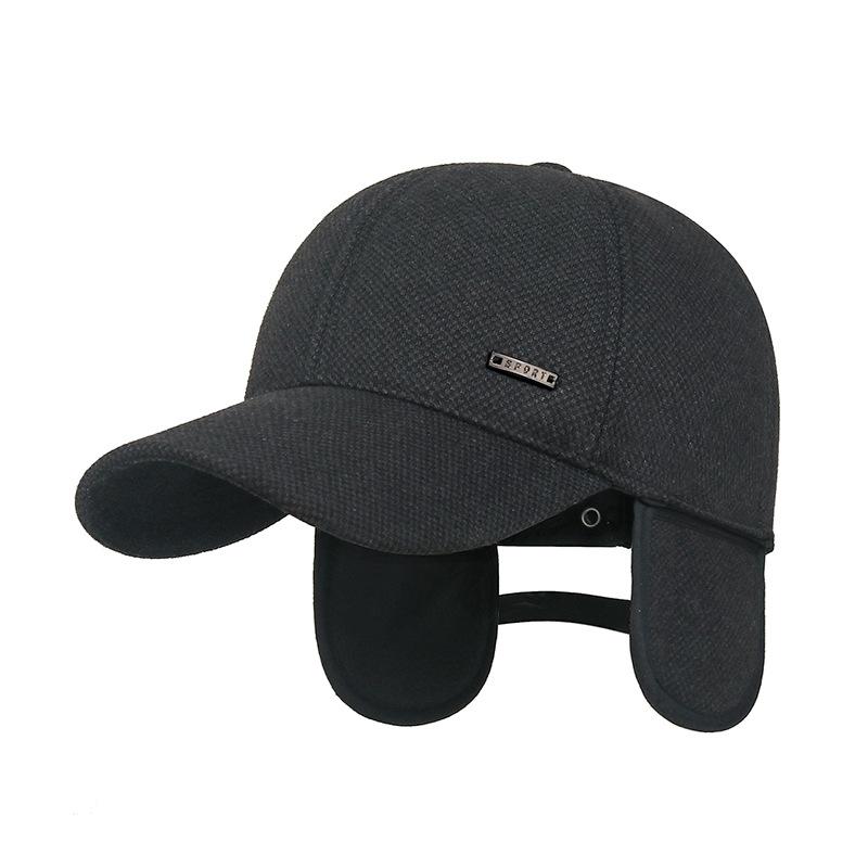 Mens Winter Warm Baseball Cap with Ear Flaps Windproof Dad Hat