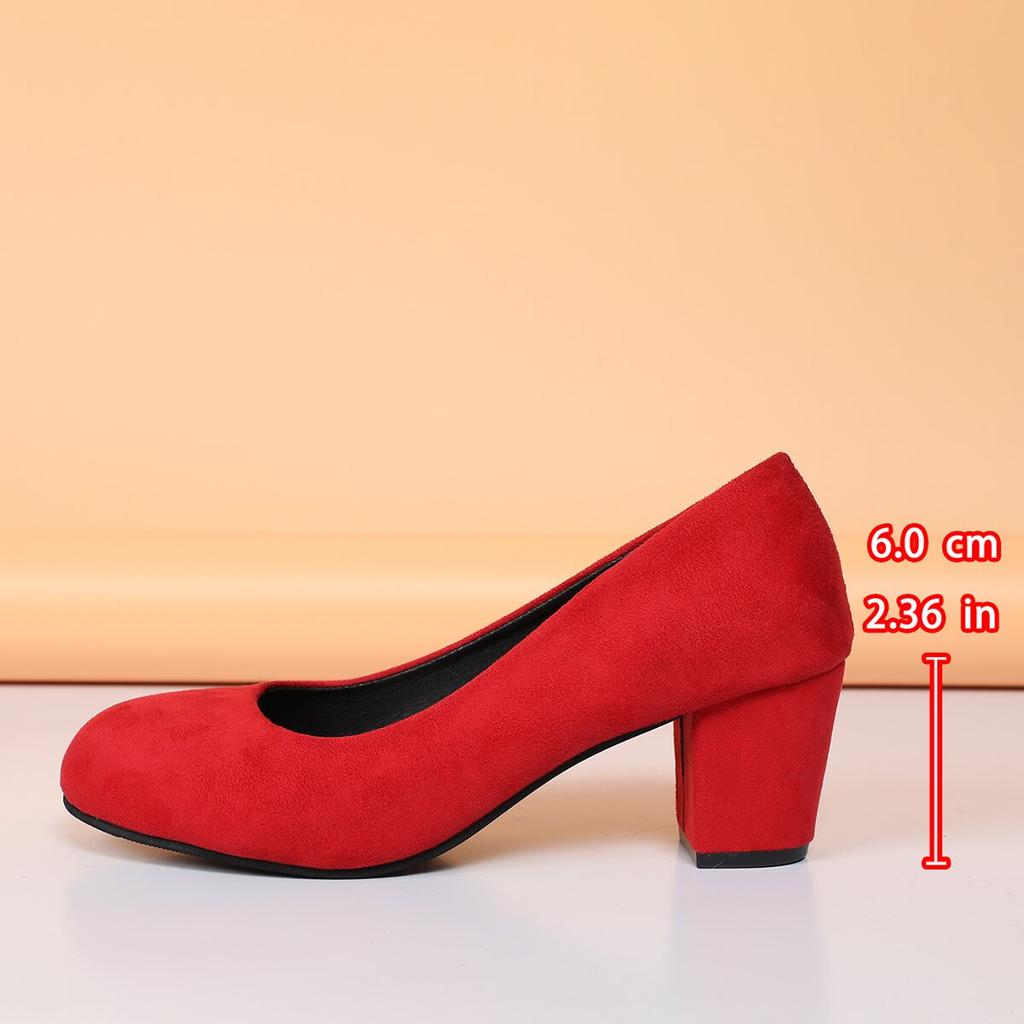 Fashion Shallow Women High Heels Shoes Retro Mid Heels Pumps Fashion Trend Autumn Designer Shoes Walking Dress Shoes Zapatos De Mujer