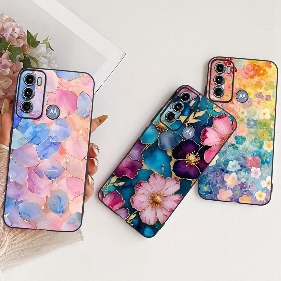 Für Motorola Moto G40 Fusion / Moto G60 Handyhülle Schleifenmuster Bunt Schmetterling Blume Rückseite Weiche Matte Silikonhülle