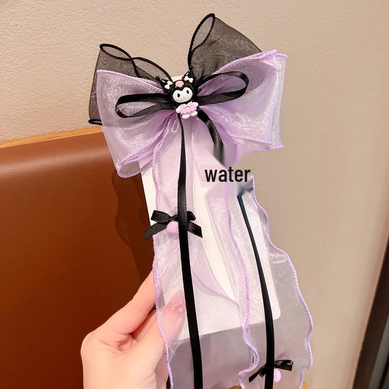 Kuromi Black & Purple Hair Accessories - Cute Bow Hair Clips for Girls and Babies