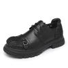 Zapatos Casuales de Cuero Originales Europeos de Moda para Hombre Moda Suela Gruesa Zapatos Derby para Viajar Cuero Genuino Zapatos Oxford para Exteriores