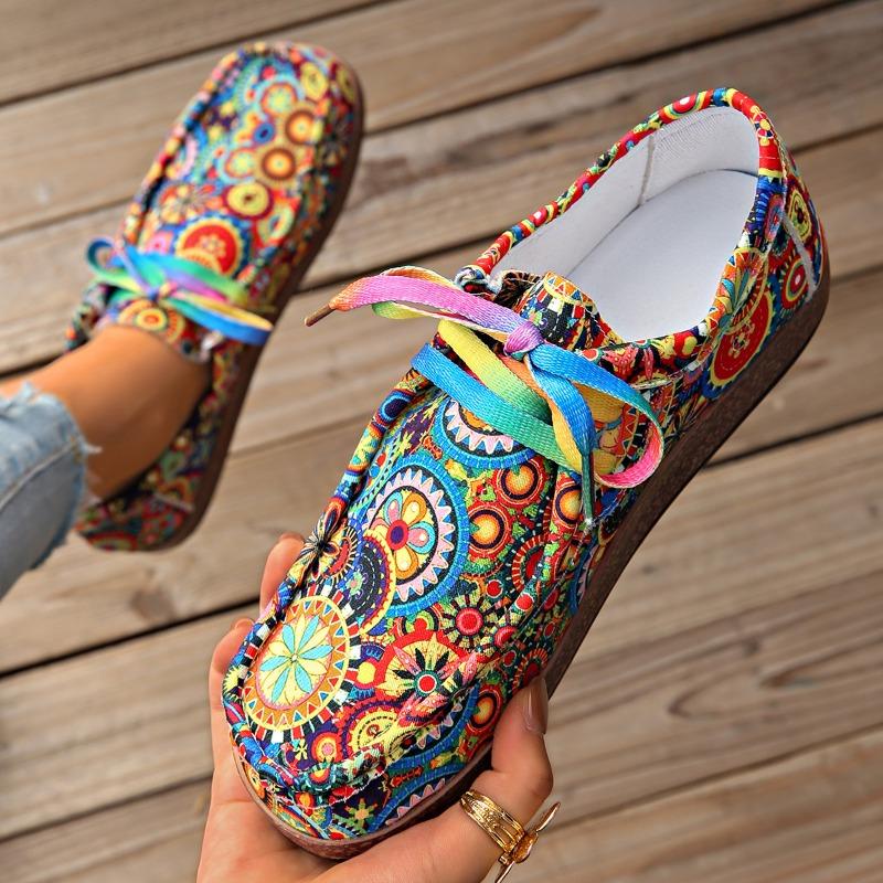 New Large-sized Lace-up Low-top Women's Lazy Canvas Flat Single Shoes