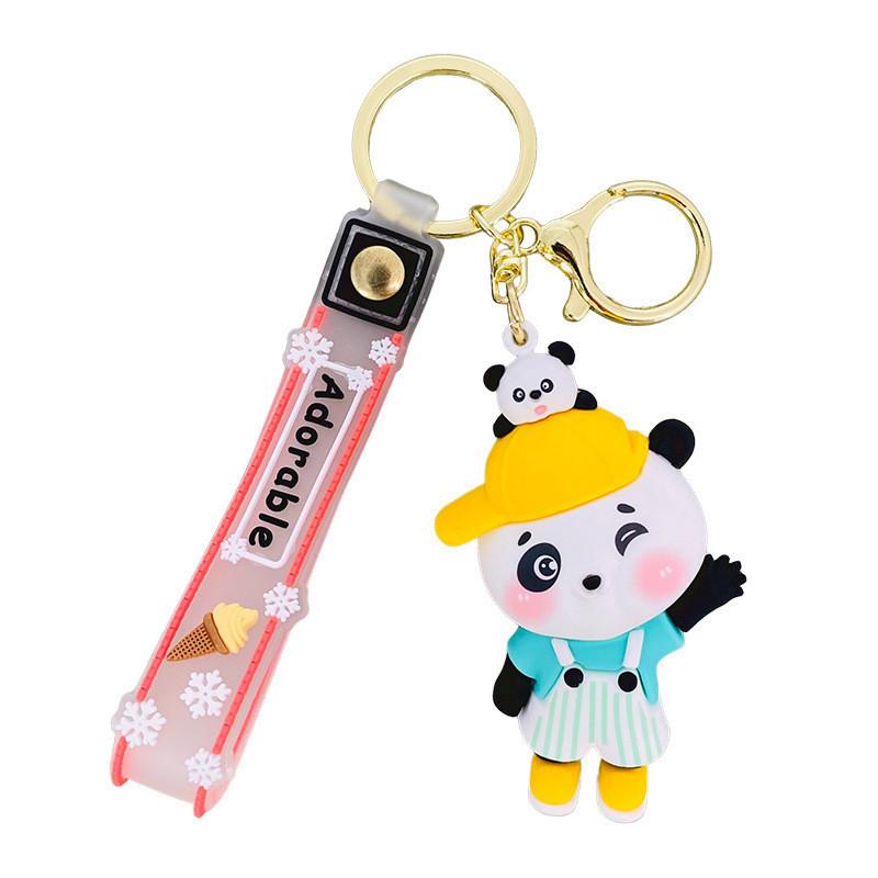 Adorable Creative Panda Keychain Cute Cartoon Key Ring For Women Backpack Accessory