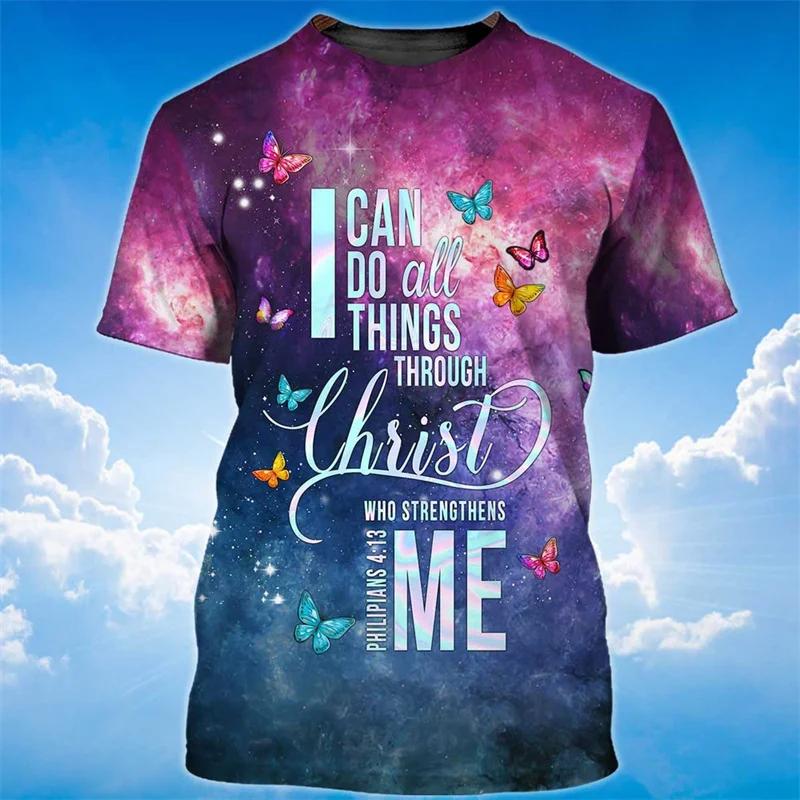 New Summer 3D God Jesus Printing T Shirt Christianity Belief Graphic Short Sleeves For Men Kid Fashion Tee Unisex Harajuyku Tops