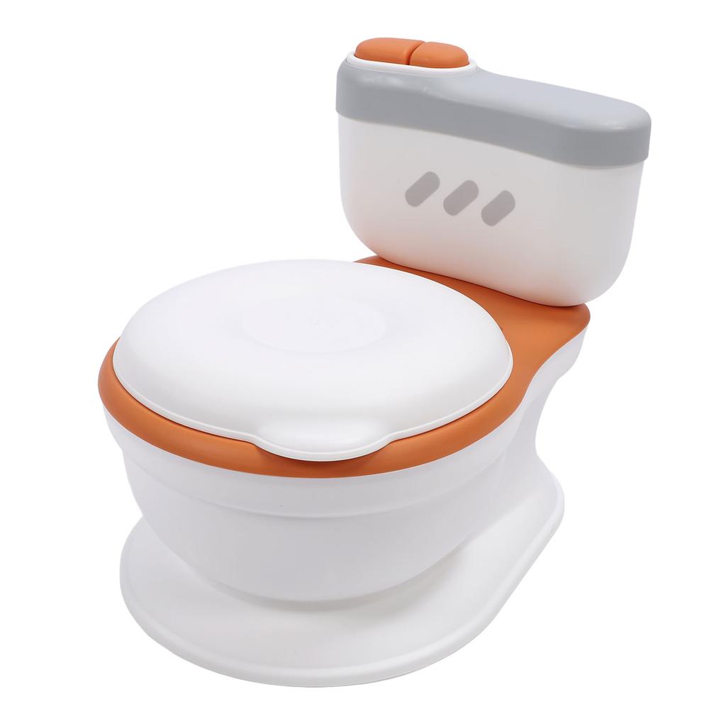 Potty Training Toilet Splash Guard Portable Toddler Potty Chair with Flushing Sound Tissue Dispenser for Baby Kids