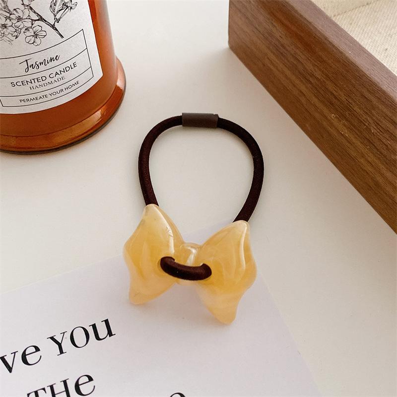 

Summer Sweet Flower Hair Tie for Girls in Jelly Color Cartoon Style - Simple Hair Accessory for Tying Hair in A Neat Style. New Product. Yellow bow tie