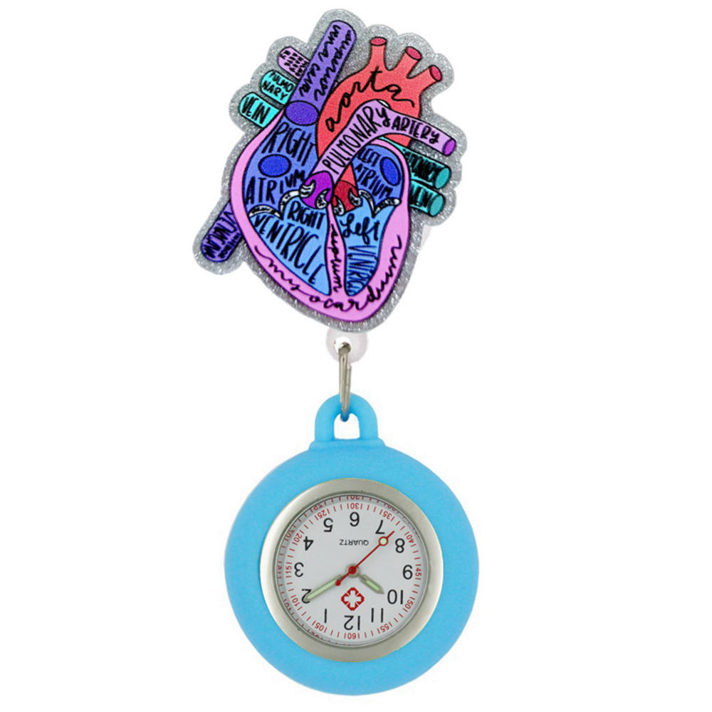 New Acrylic Retractable Nurse Badge Reel Pocket Watches Clip Hang Clockfashion Medical Doctor Id Card Holder Lanyard