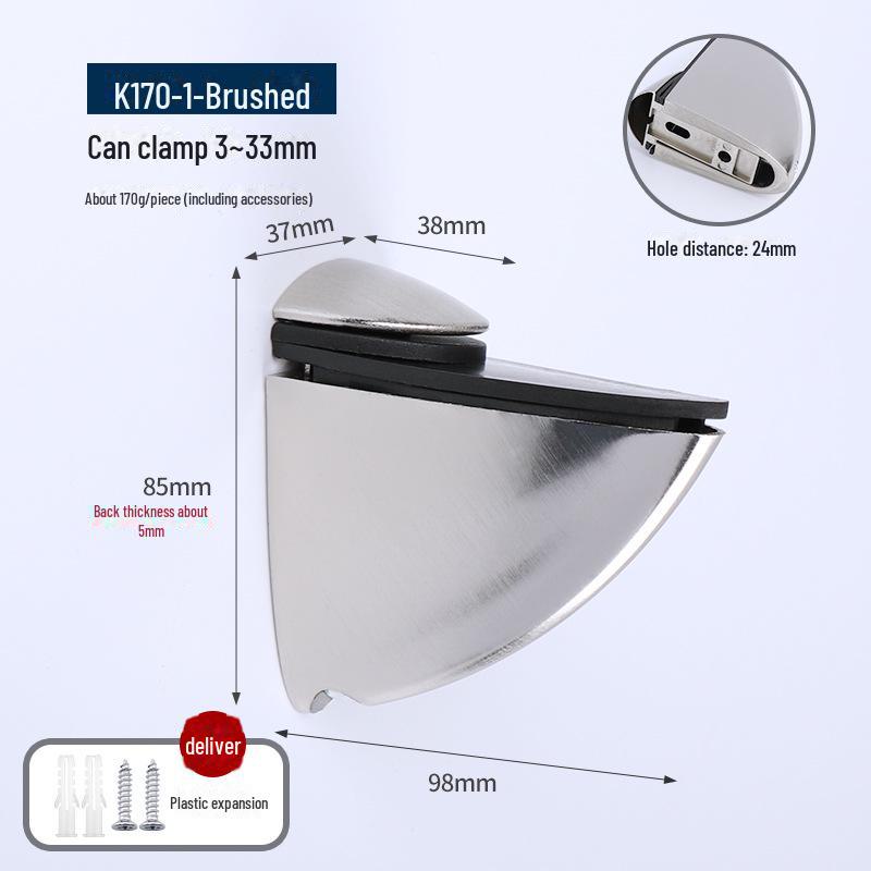 F-shaped Duckbill Glass Clamp for Bathroom/Kitchen 