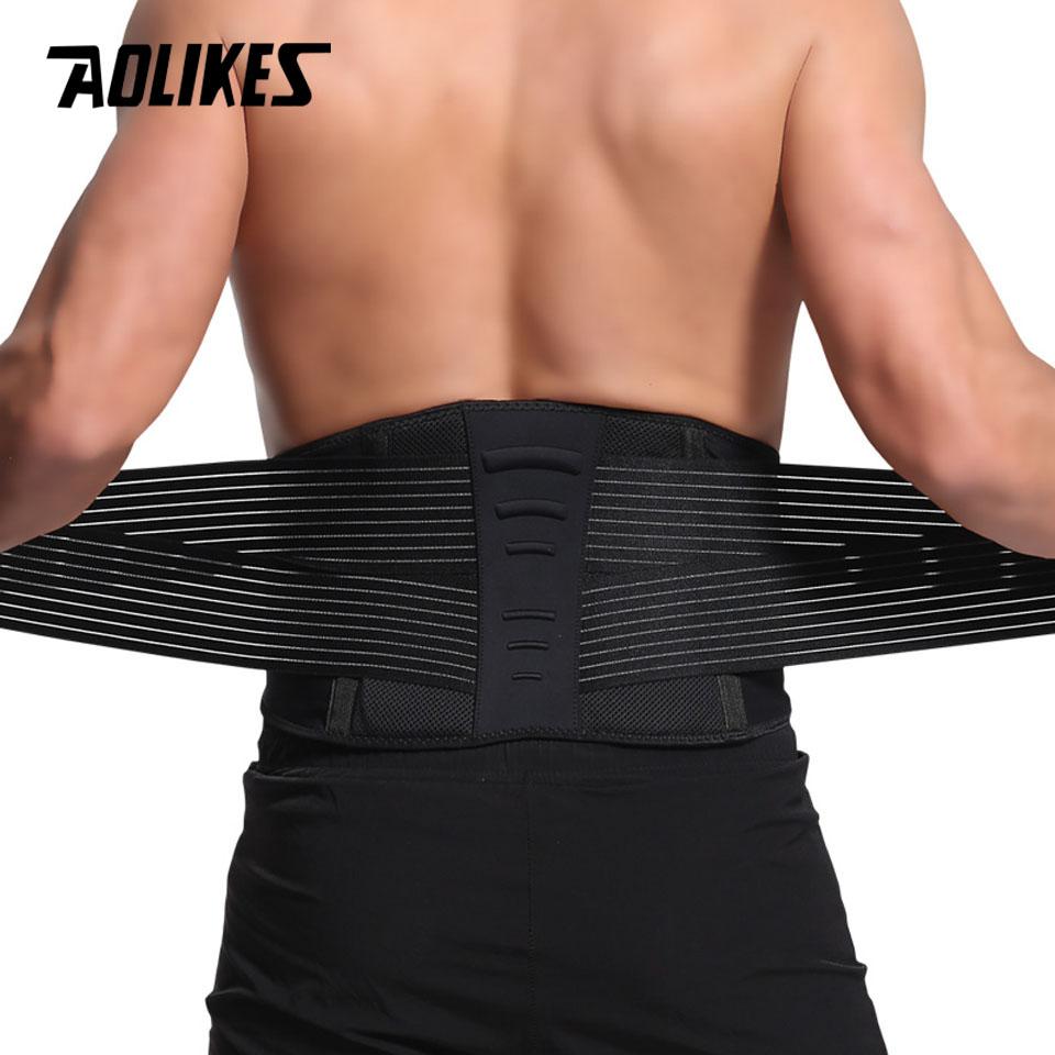 Aolikes Lumbar Support Waist Belt with Compression Springs for Men Women Gym Fitness Bodybuilding Sport Girdles